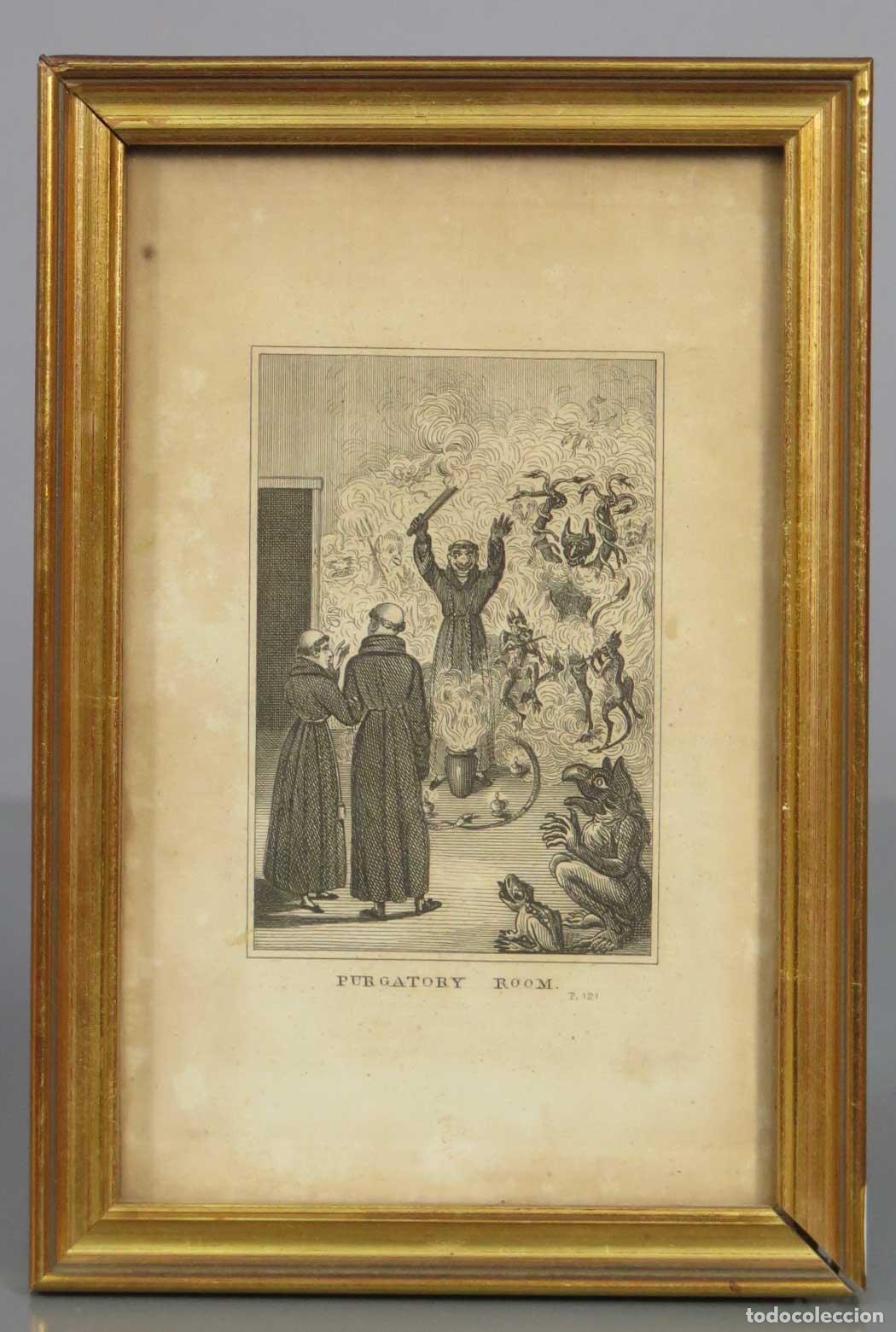 Arte: PURGATORY ROOM. GRABADO. ROSAMOND. 1836? - Foto 1
