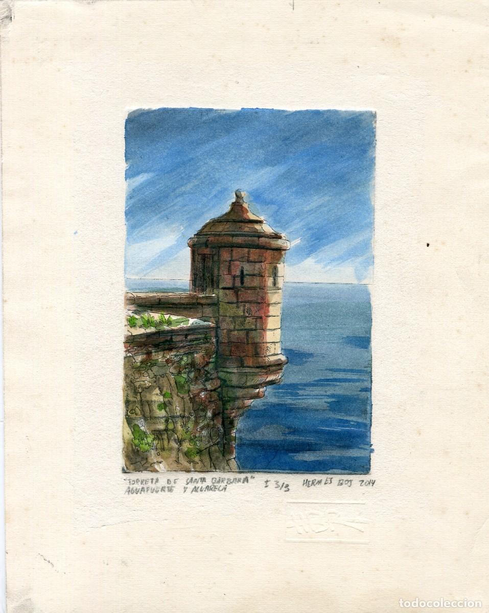 Arte: Torreta de Santa B&aacute;rbara. Grabado y acuarela - Foto 1