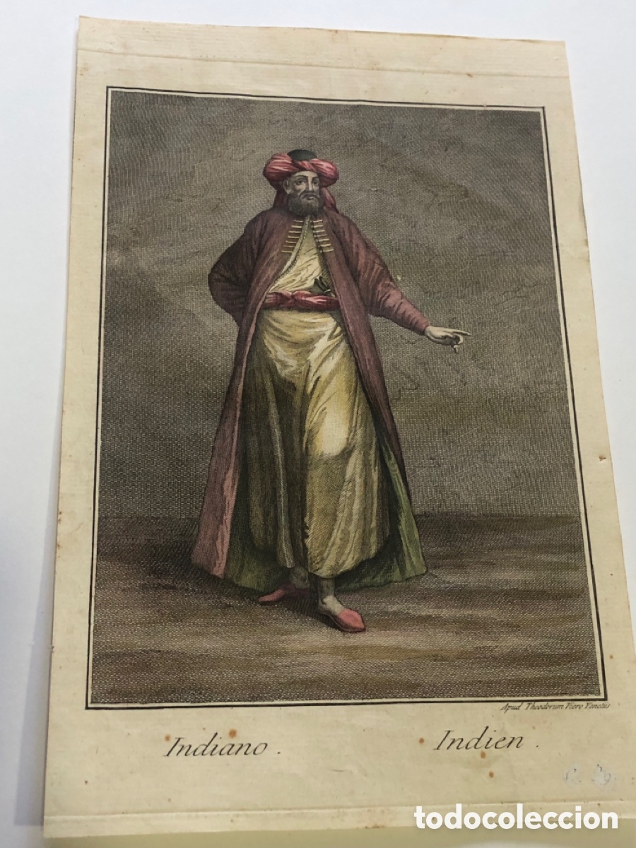 Arte: Antiguo grabado Indio - Foto 4