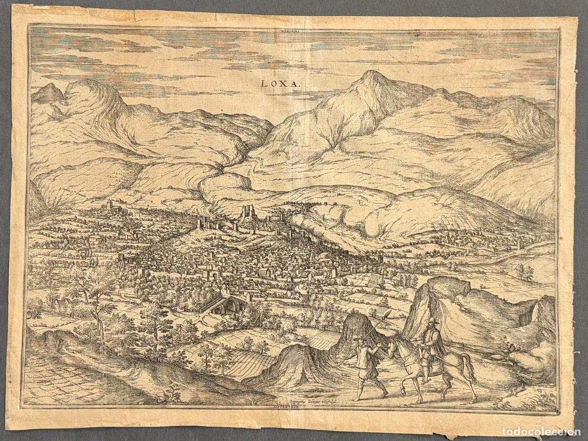 Arte: LOXA , GRANADA . GRABADO DE 1575 DE HOGENBERG , LOJA - Foto 1