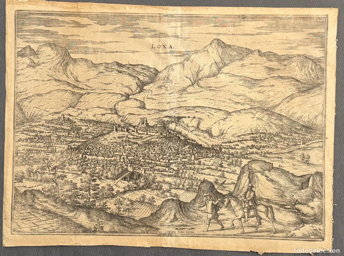 Arte: LOXA , GRANADA . GRABADO DE 1575 DE HOGENBERG , LOJA - Foto 2