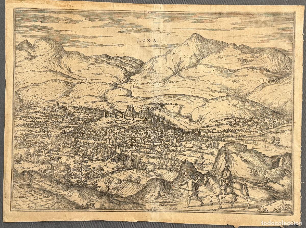 Arte: LOXA , GRANADA . GRABADO DE 1575 DE HOGENBERG , LOJA - Foto 3