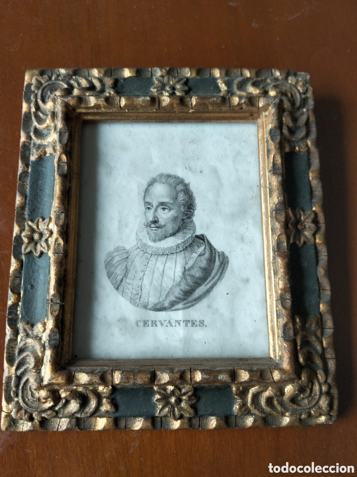 Arte: Grabado Cervantes sxix con marco - Foto 1