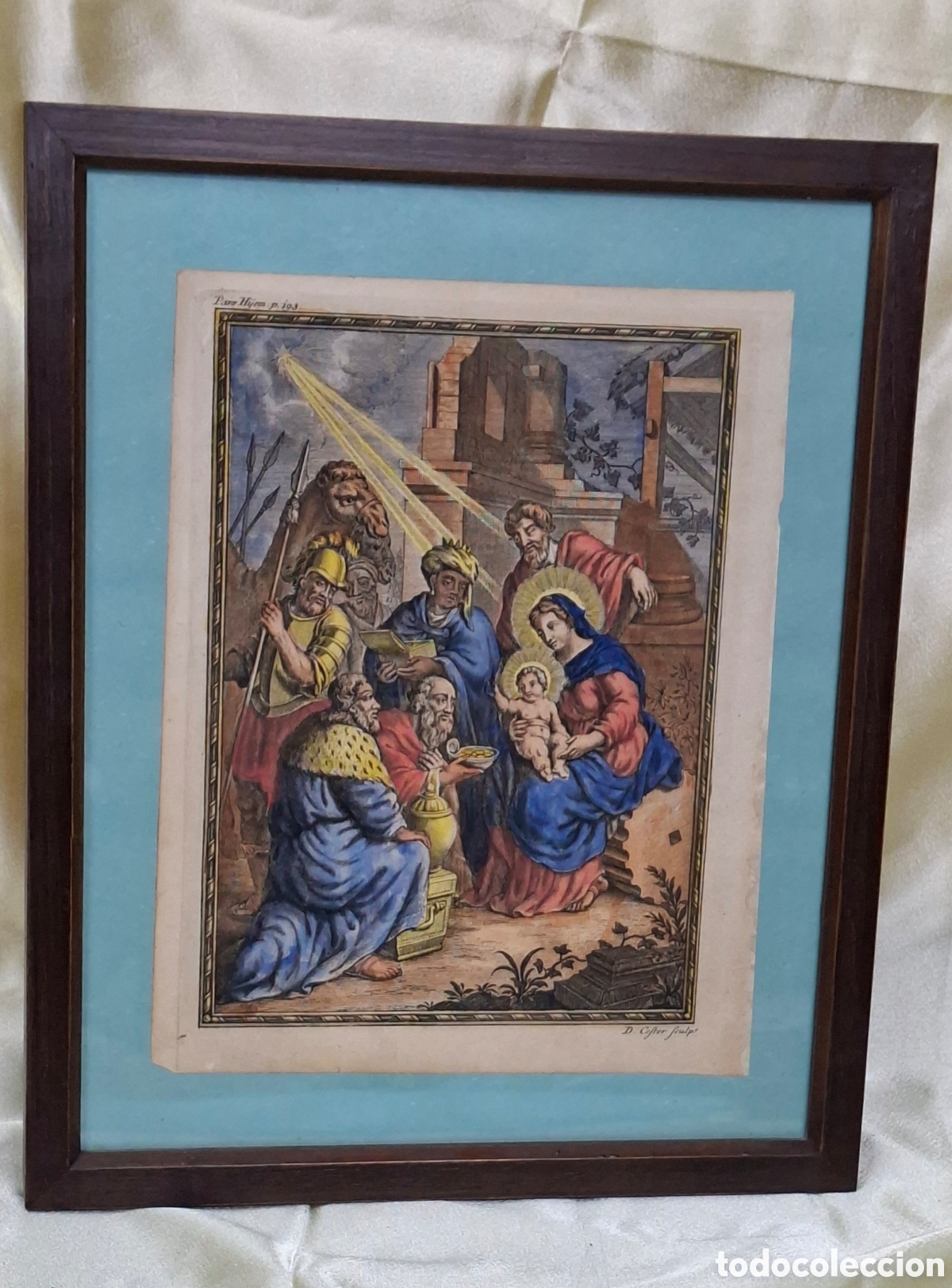 Arte: Grabado del Siglo XVIII coloreado. - Foto 2