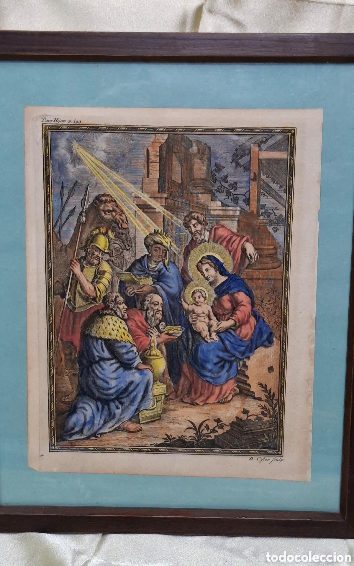 Arte: Grabado del Siglo XVIII coloreado. - Foto 4