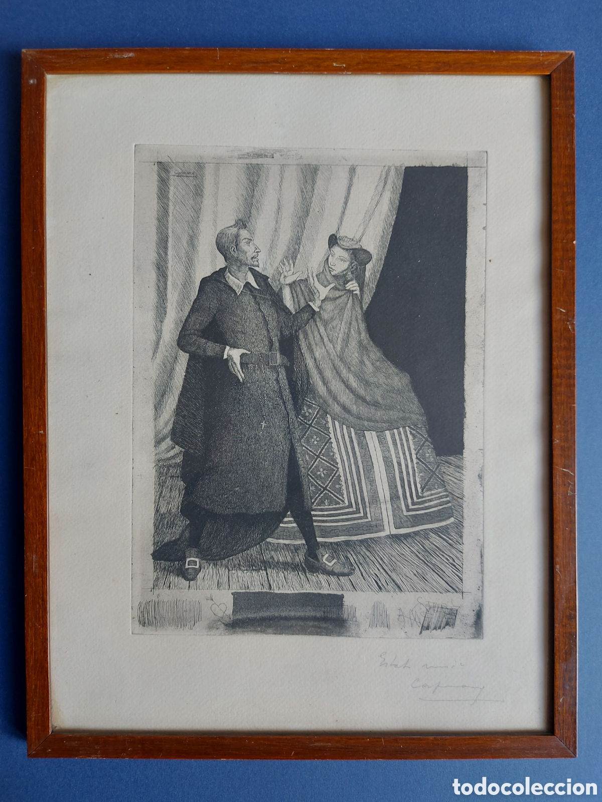 Arte: RAMON DE CAPMANY &rdquo;ESCENA ROMANTICA&rdquo; AIGUAFUERTE EPOCA