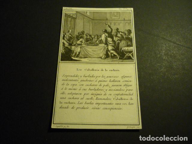 Art: LOS CABALLEROS DE LA CUCHARA GRABADO SIGLO XVIII T. L. ENGUIDANOS Y M. GARRIDO 9 X 14 CM
