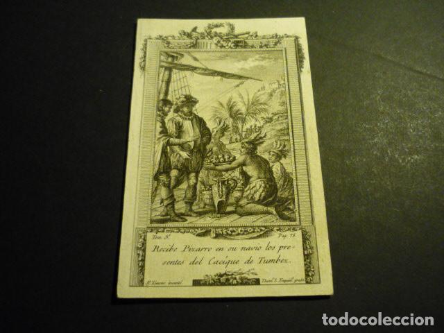 Arte: FRANCISCO PIZARRO CONQUISTA PERU GRABADO SIGLO XVIII T. L. ENGUIDANOS Y IF. XIMENO 7,5 X 12 CM