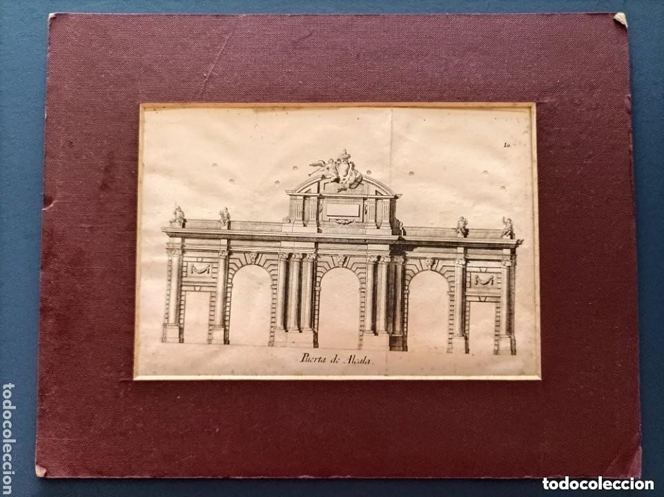 Arte: Grabado S XVIII - PUERTA DE ALCAL&Aacute; - Original de &eacute;poca - Foto 1