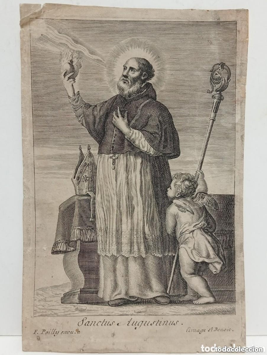 Arte: SANCTUS AUGUSTINUS. GRABADO BENOIT - Foto 1