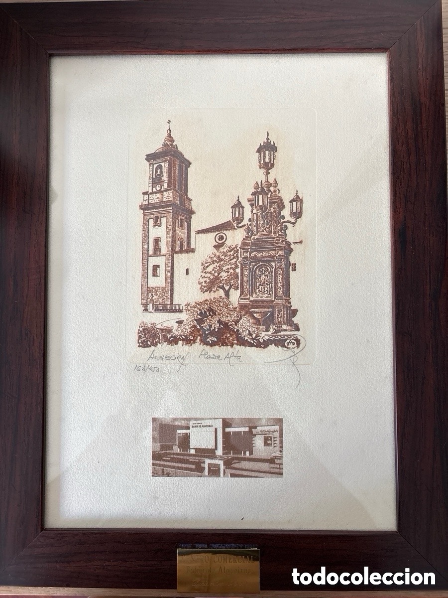 Kunst: Grabado firmado y numerado Algeciras, Plaza Alta (A17)