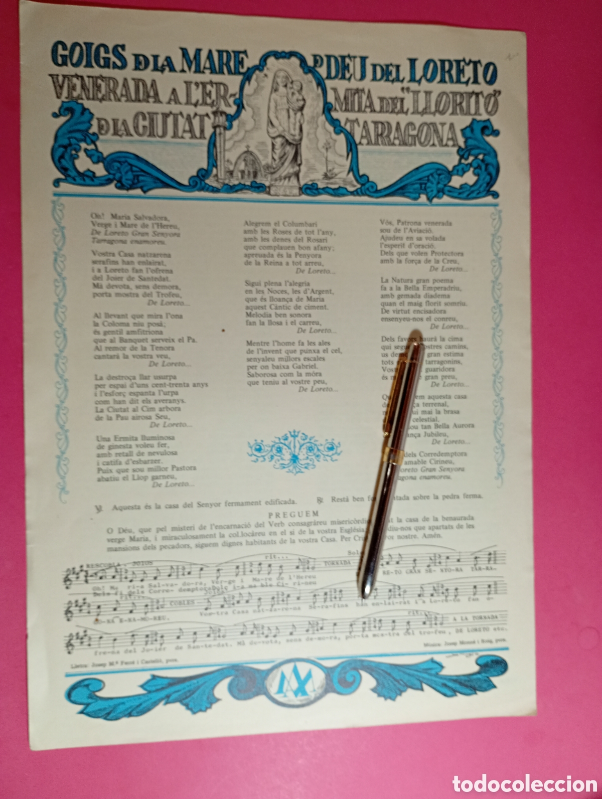 Arte: tarragona ermita del llorito goigs mare de d&eacute;u del loreto - j. m&ordf; ferr&eacute; i castell&oacute; i j. monn&eacute; i roig