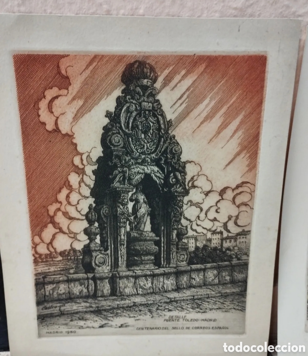 Arte: Grabados originales Castro gil 50 centenario del sello