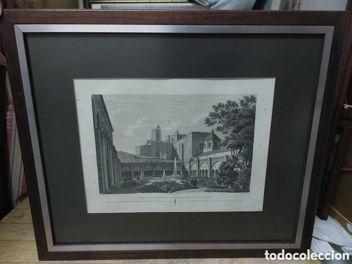 Arte: Grabado de Tarragona enmarcado
