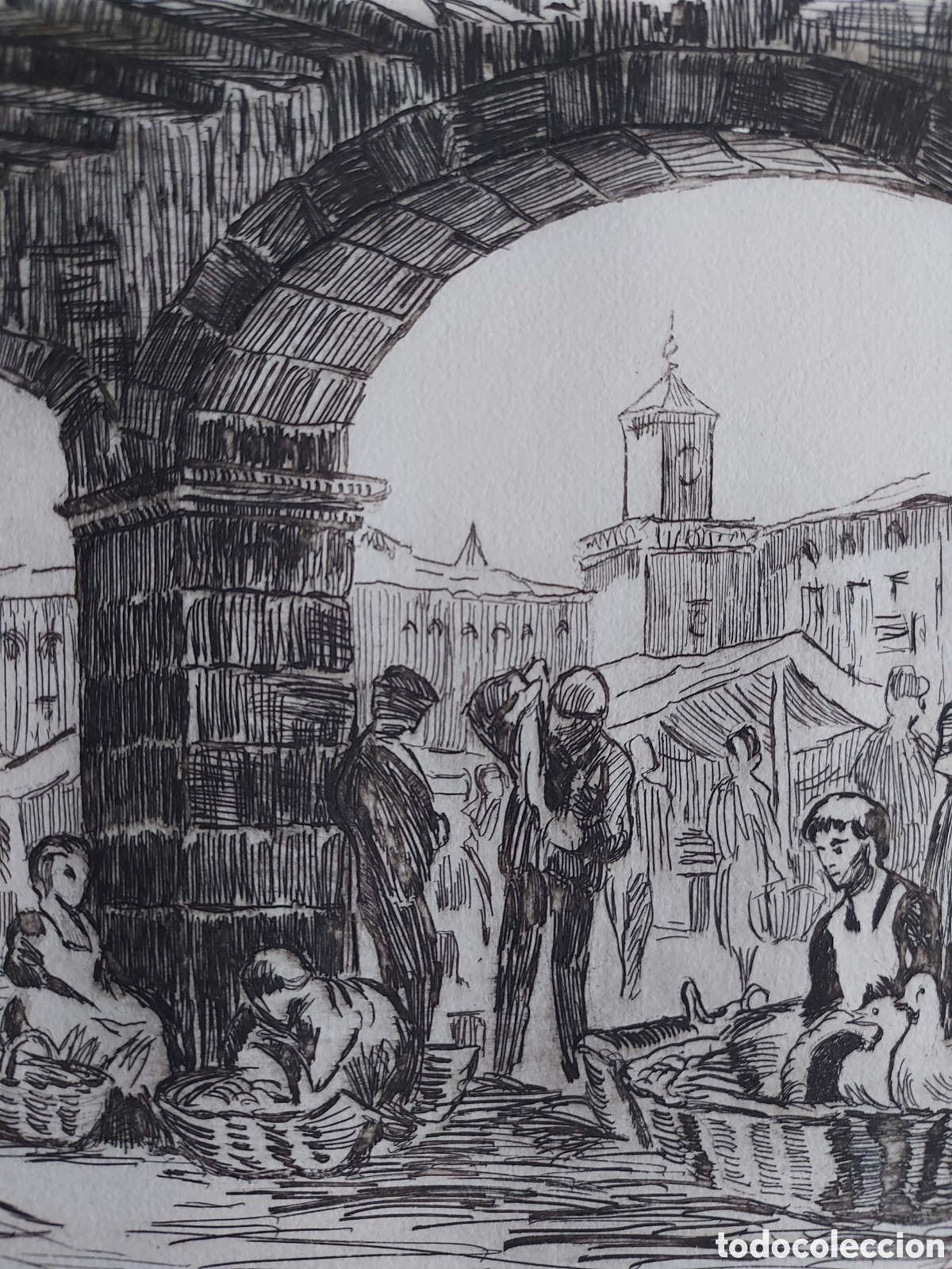 Arte: JACINT CONILL&rdquo; MERCAT DE VIC&rdquo; AGUAFUERTE
