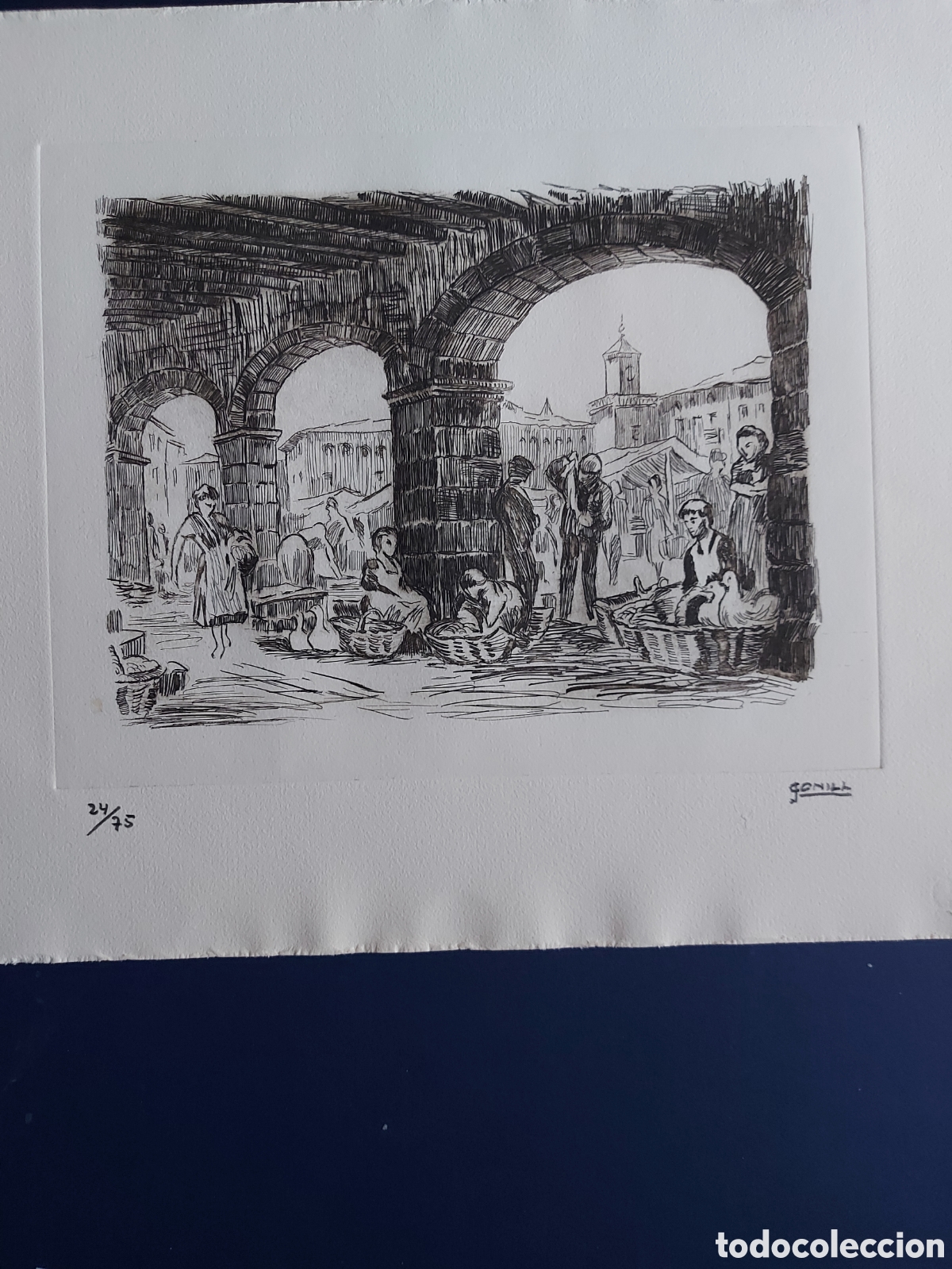 Arte: JACINT CONILL&rdquo; MERCAT DE VIC&rdquo; AGUAFUERTE