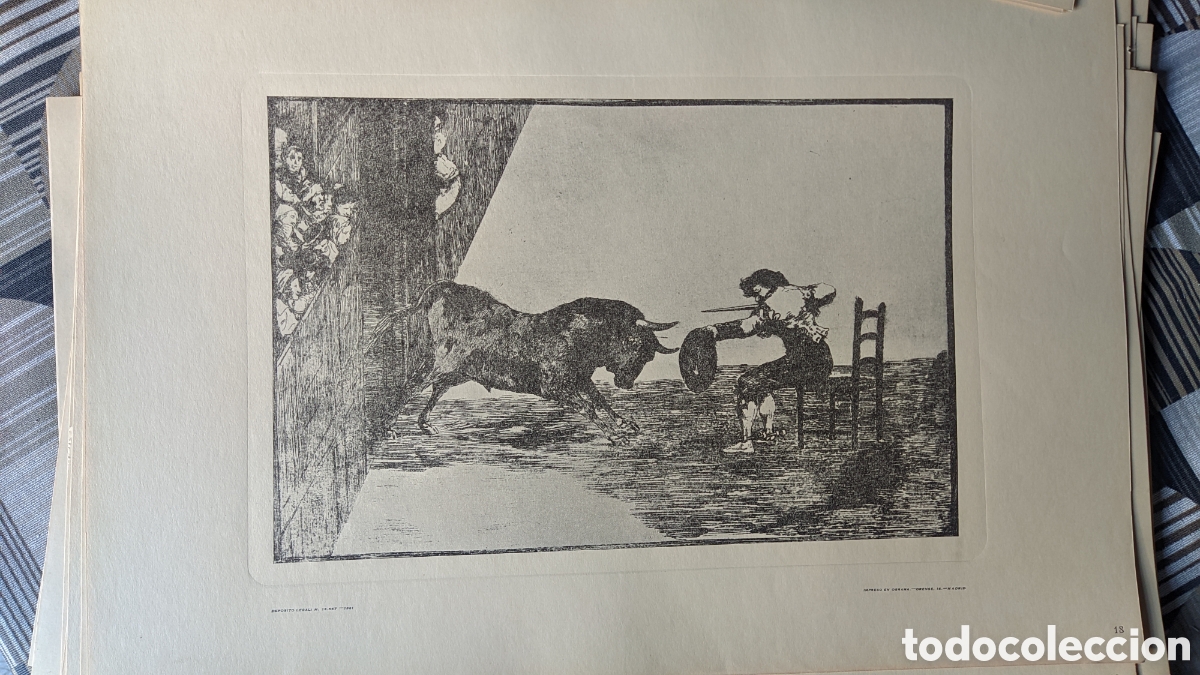 Arte: GOYA &rdquo;LA TAUROMAQUIA&rdquo; - Carpeta Gran Formato (32x47,5 cm) - 40 L&aacute;minas Sueltas (Ed. 1962)