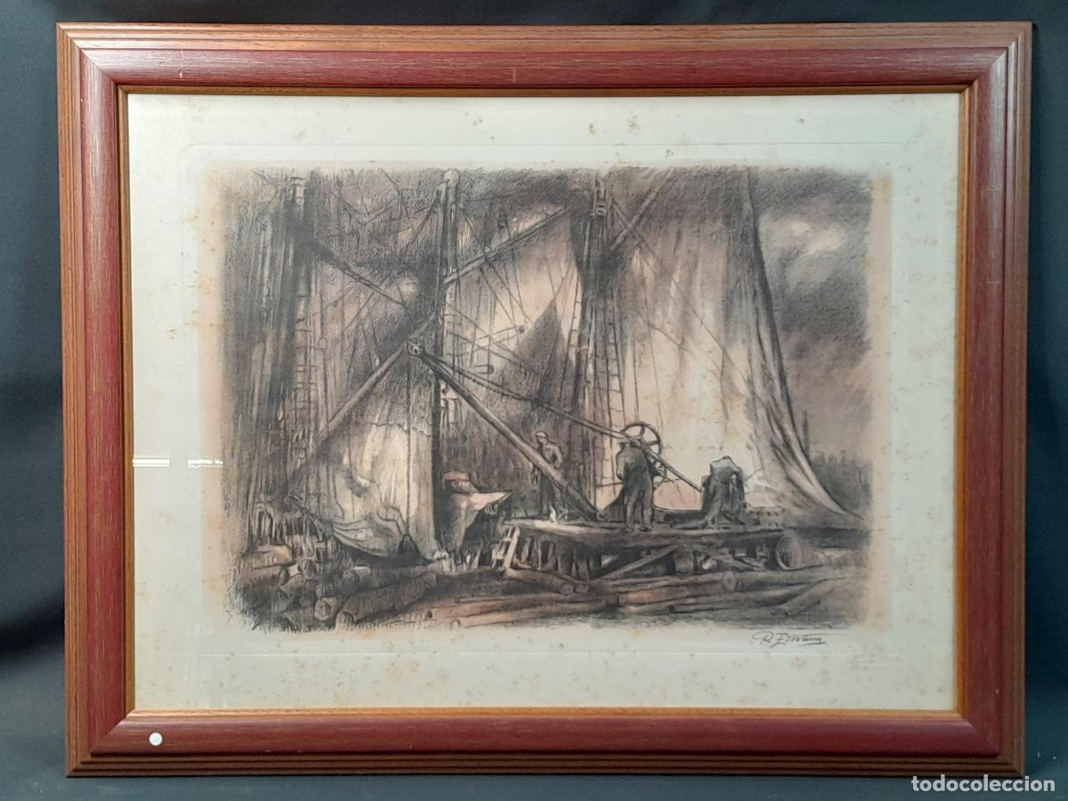 Art: C-1973. RAFAEL ESTRANY I ROS (MATAR&Oacute;, 1884 - BARCELONA, 1958). GRABADO. ESCENA MAR&Iacute;TIMA.