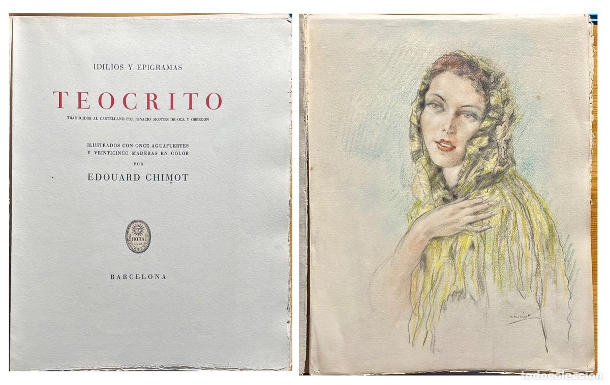 Kunst: EDOUARD CHIMOT- TEOCRITO- IDILIOS Y EPIGRAMAS- GRABADOS- BARCELONA-1943