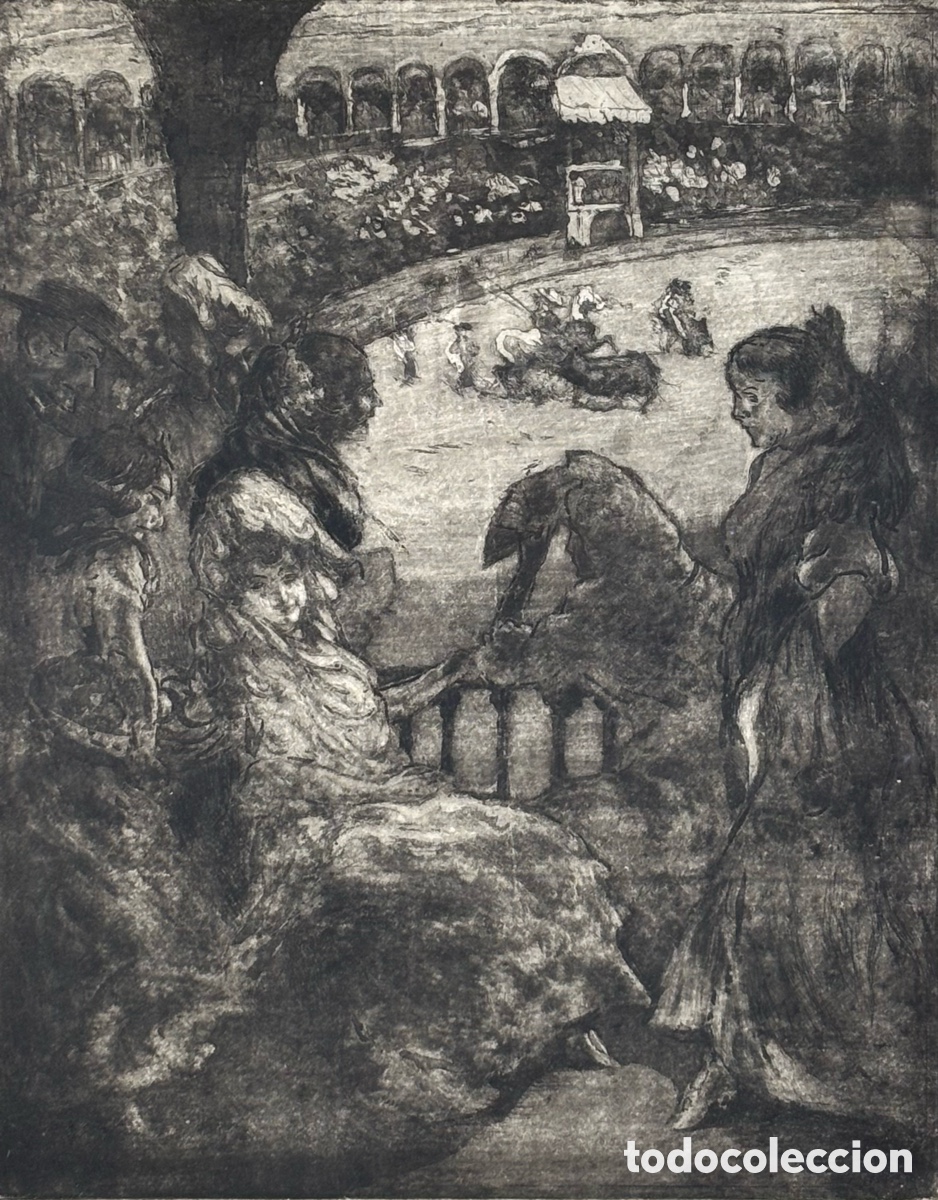 Art: RICARD CANALS- FESTA TAURINA - GRAVAT - SALA PAR&Eacute;S - 44 X 35 CM