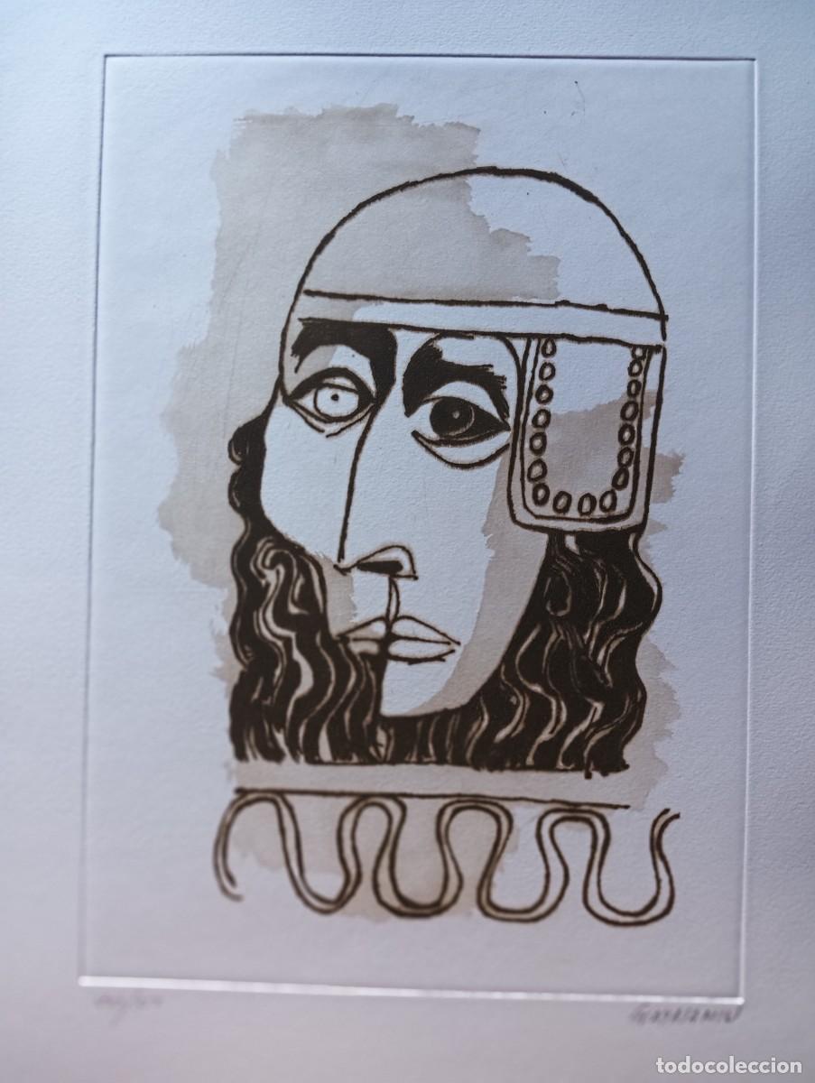 Arte: Oswaldo GUAYASAMIN (Ecuador 1919-USA99) Crist&oacute;bal Col&oacute;n 1984 grabado 23x33 papel 34x49c firma l&aacute;piz