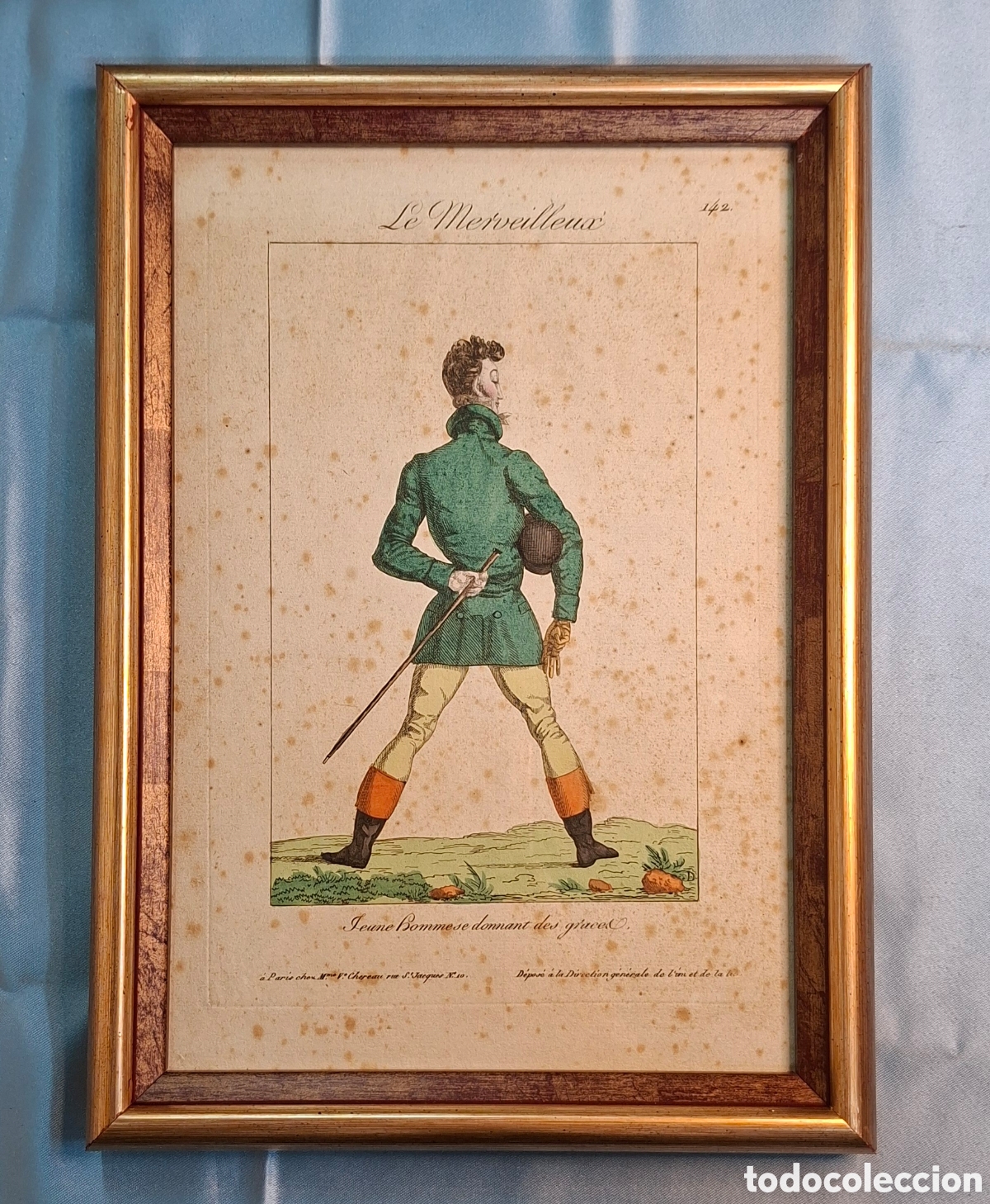 Arte: Grabado del Siglo XVIII de Ch&eacute;reau - Foto 6