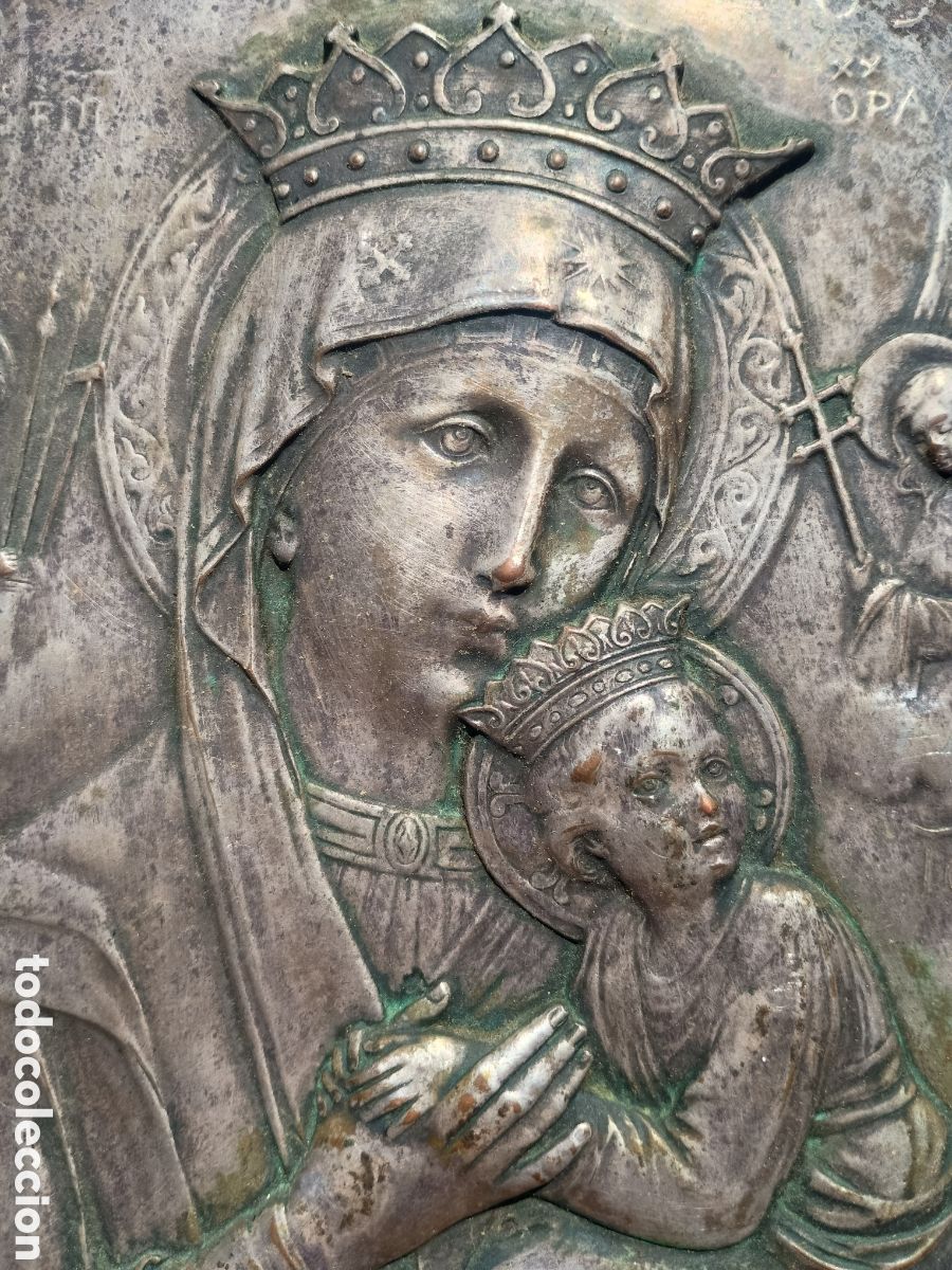 Arte: Placa virgen y ni&ntilde;o metal - Foto 2
