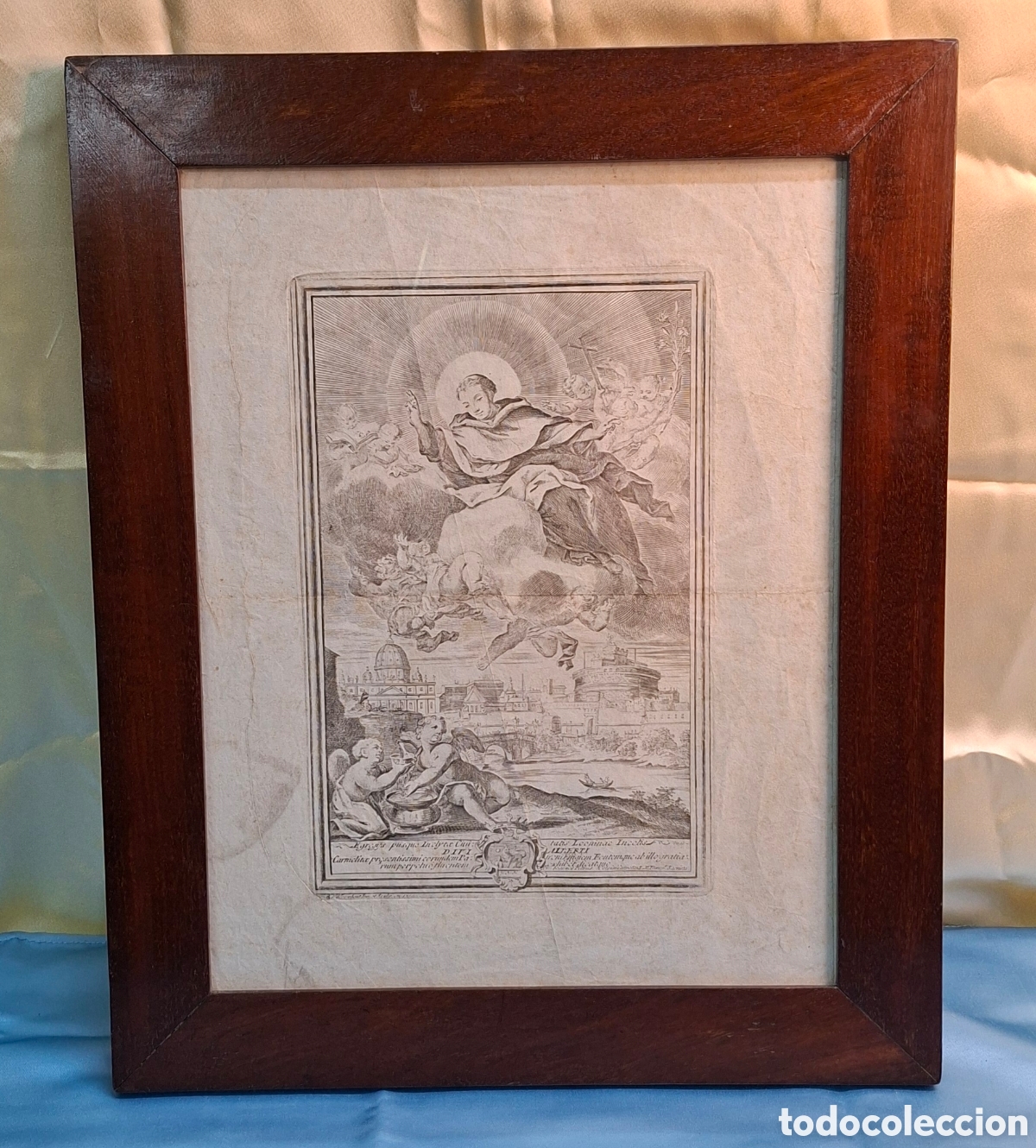 Arte: Grabado del Siglo XVIII religioso. - Foto 1