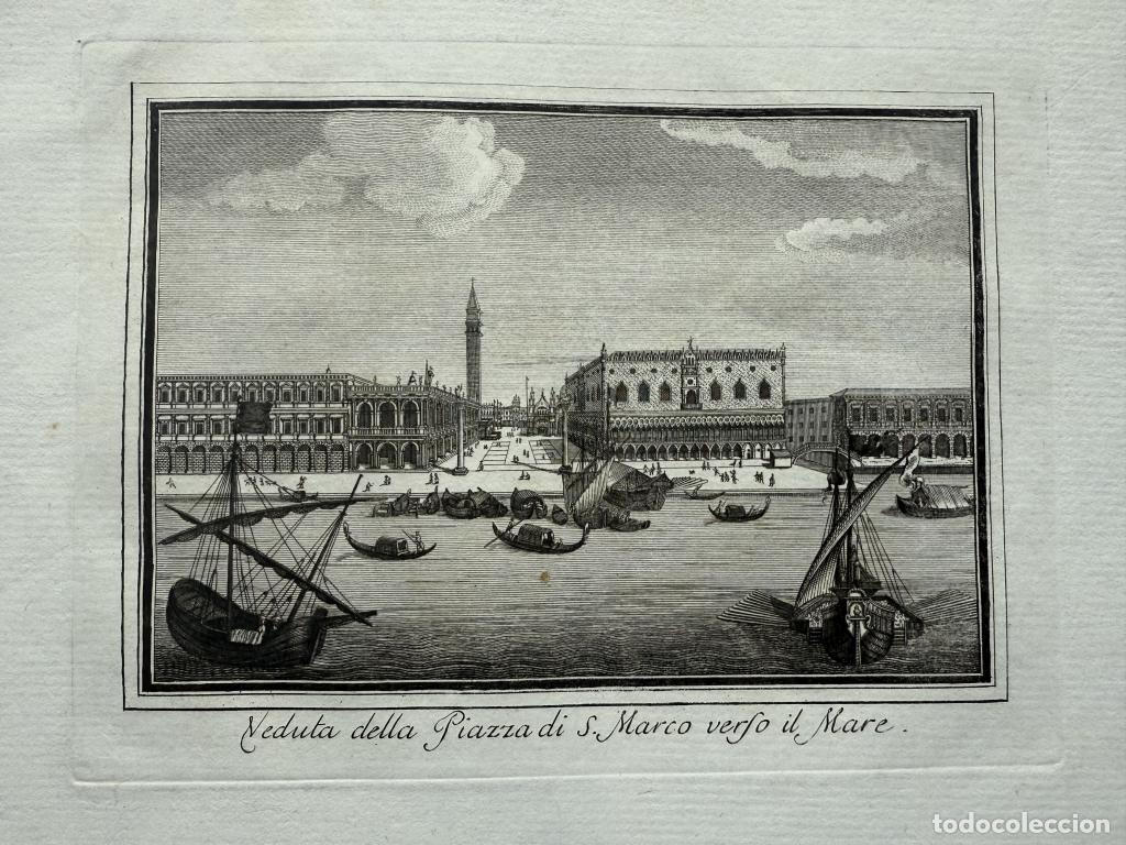 Arte: Vista de la Plaza de San Marcos desde el mar (Venecia, Italia), ca. 1730. F. Zuchi
