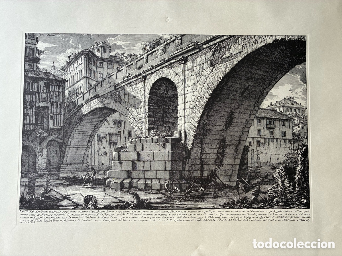 Arte: 4 grabados Piranesi - Antig&uuml;edades Romanas - Edici&oacute;n Senado Espa&ntilde;a 1985