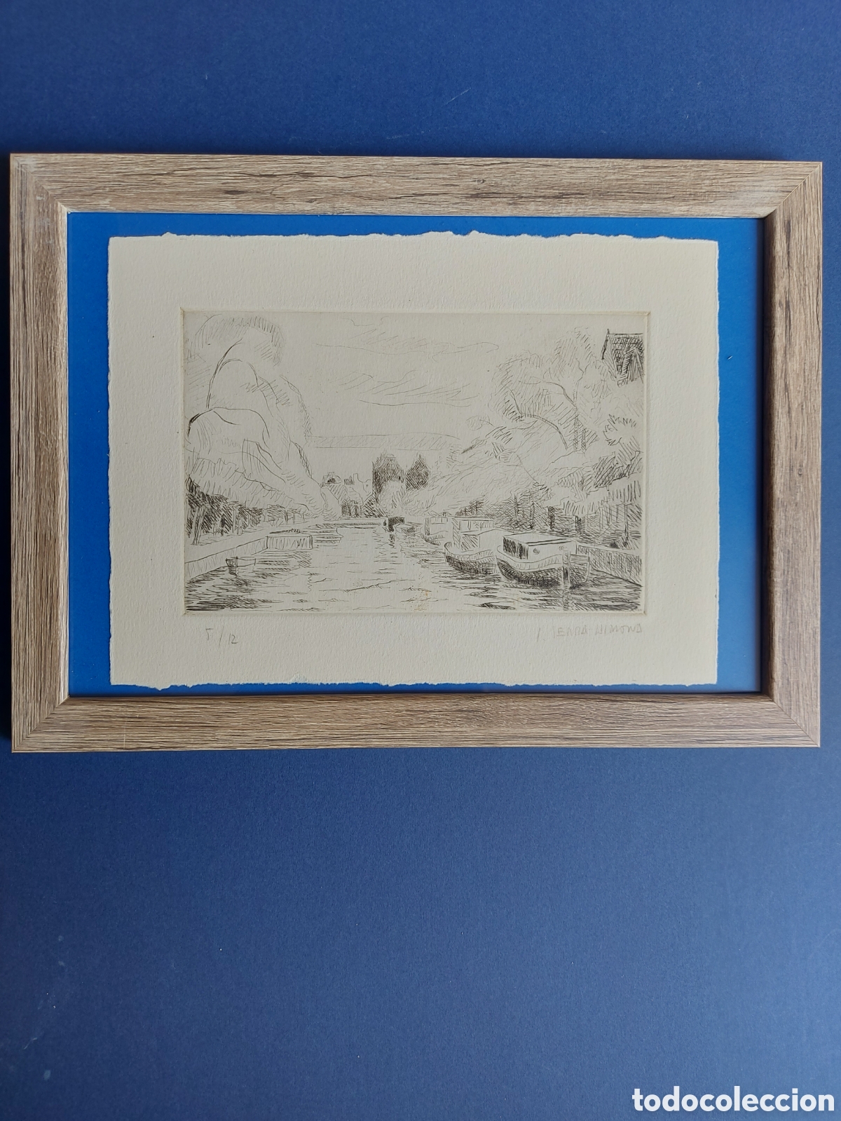 Arte: J. SERRA LLIMONA &rdquo;CANALES DEL SENA&rdquo; GRABADO AL AGUAFUERTR