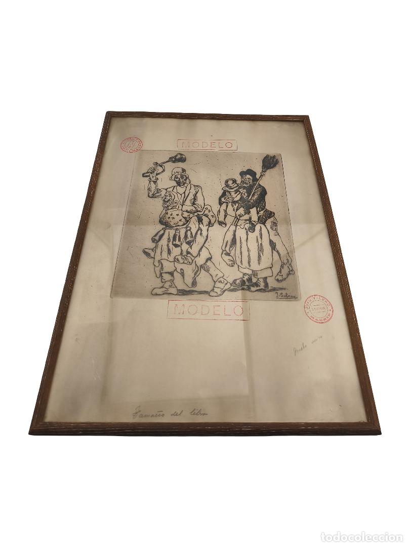 Arte: EXCEPCIONAL GRABADO J. SOLANA - PRUEBA &Uacute;NICA - DEDICATORIA AUT&Oacute;GRAFA DE GREGORIO MARA&Ntilde;&Oacute;N AL REVERSO