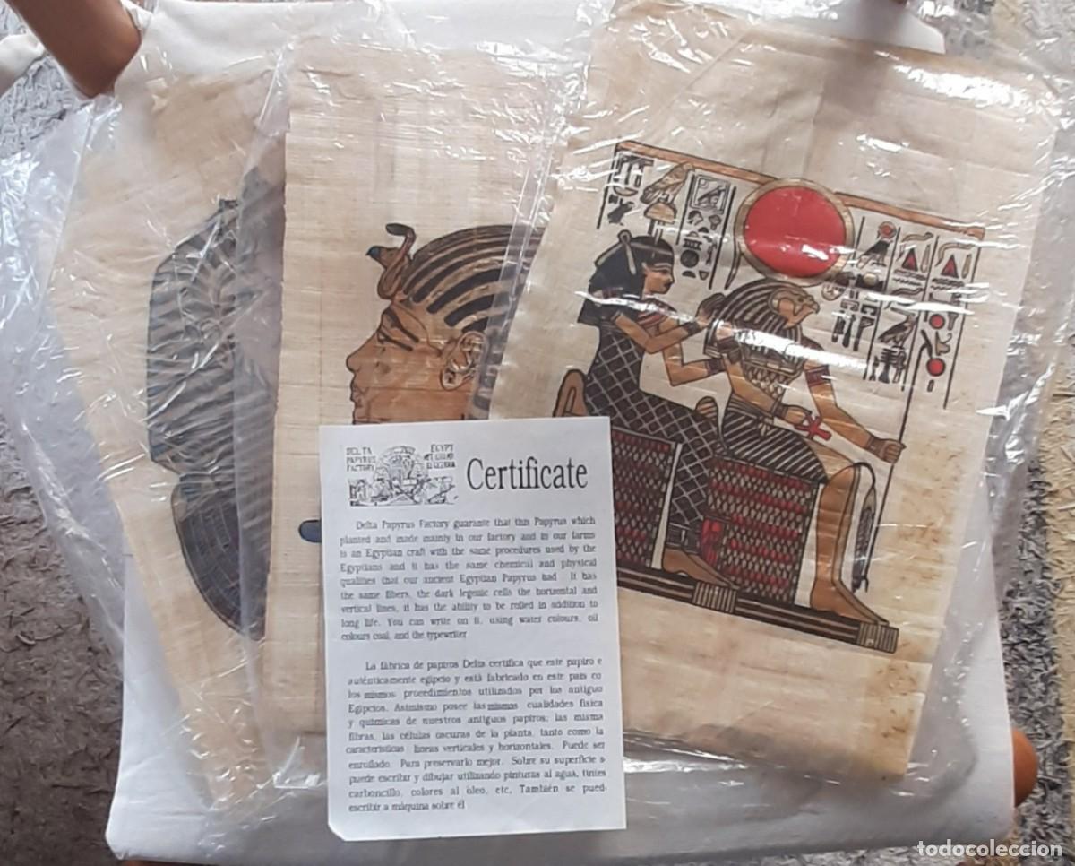 Arte: Lote de 3 Papiros Egipcios con certificado de autenticidad