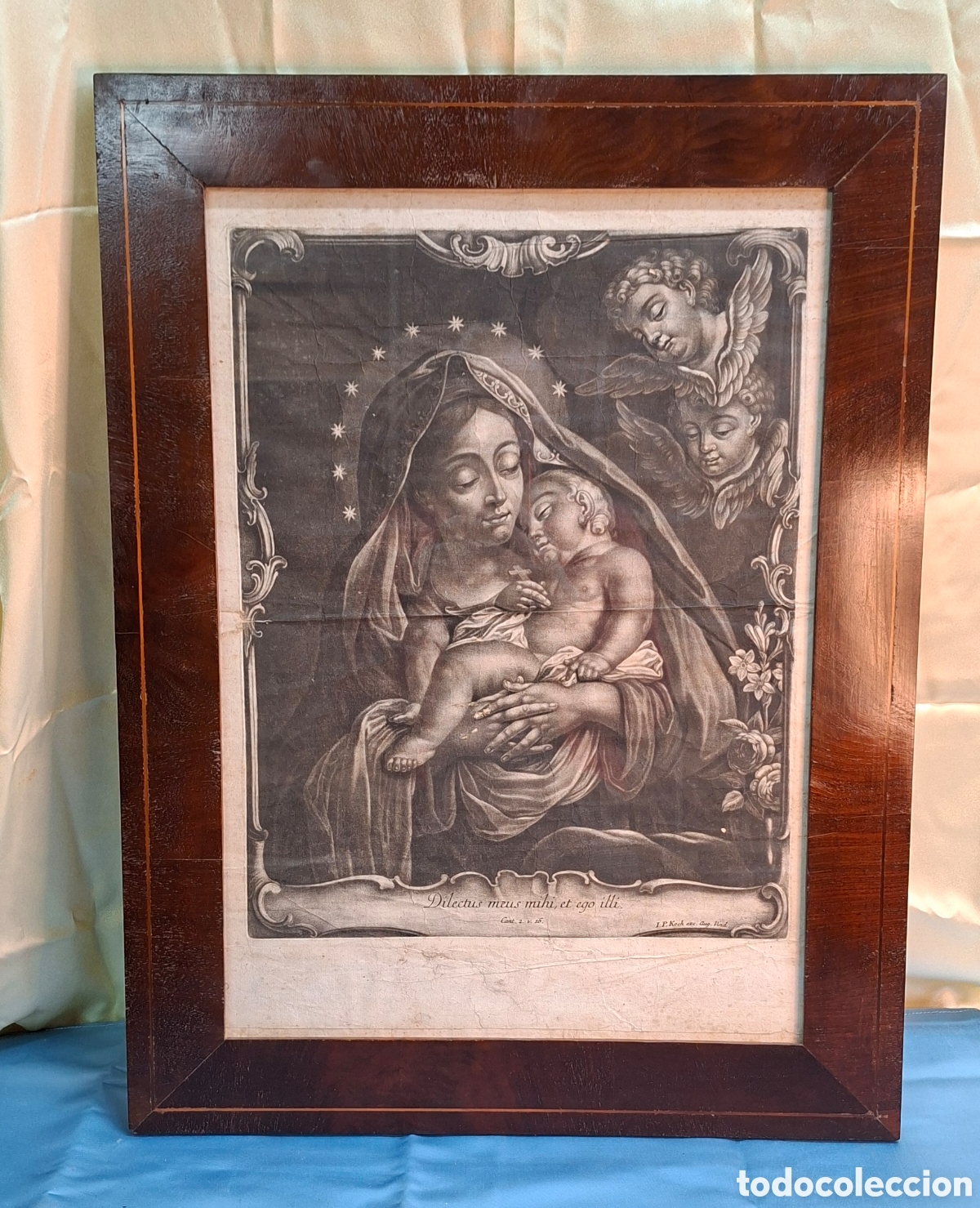 Arte: Grabado religioso del siglo XVIII &ndash; &ldquo;Dilectus meus mihi, et ego illi&rdquo; &ndash; Augsburg, ca. 1748