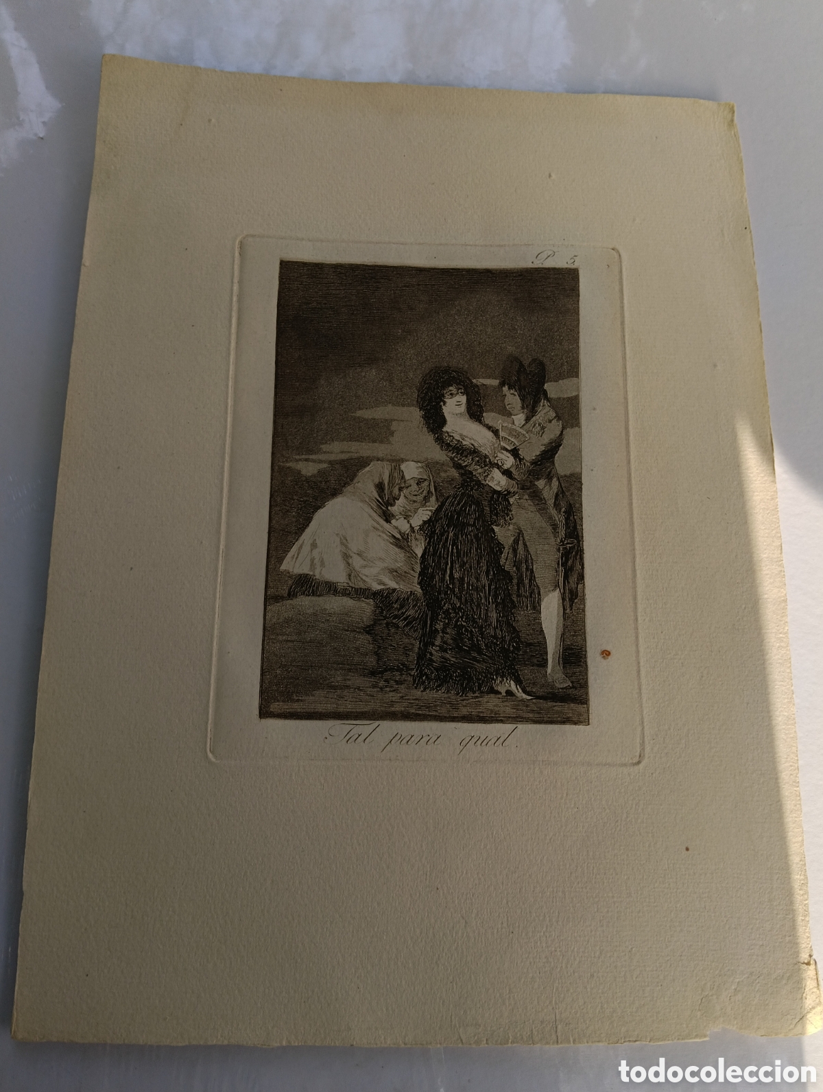 Arte: Grabado de Goya - 10&ordf; Edici&oacute;n - &rdquo;Tal para cual&rdquo; (n&ordm;5