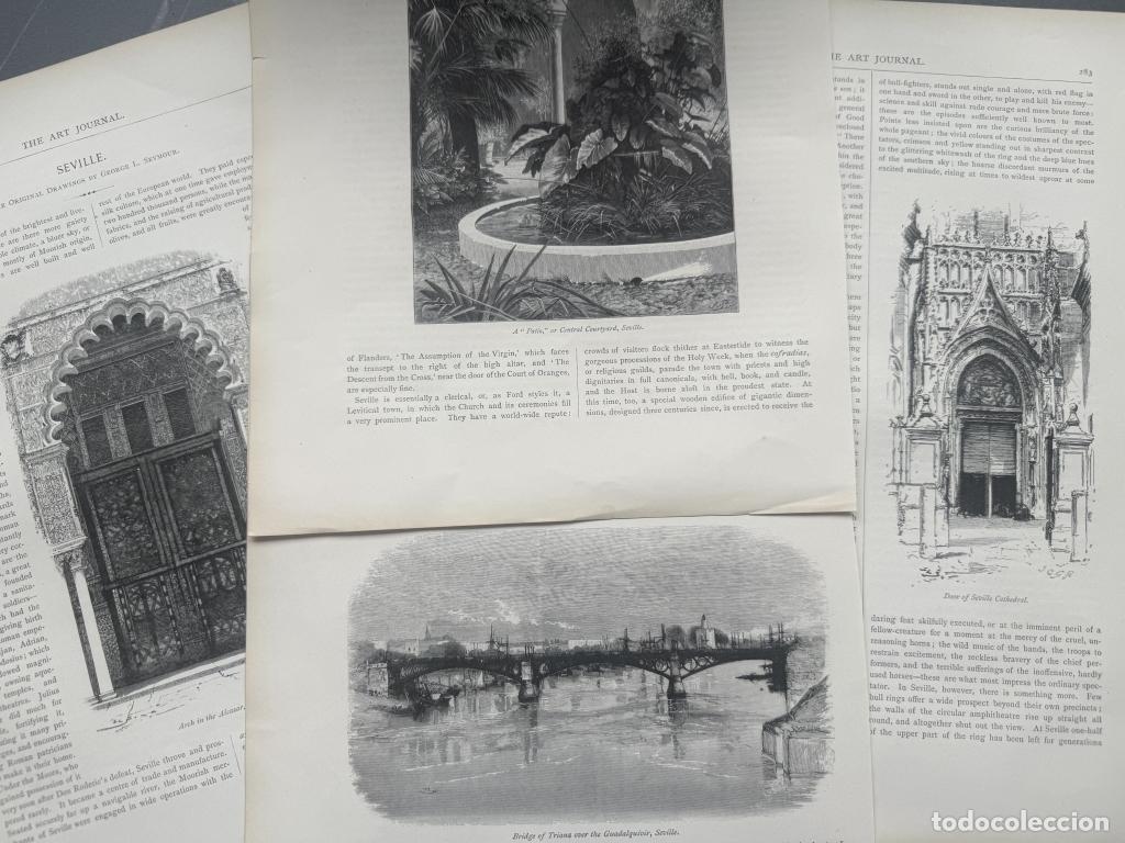 Arte: Grabados y texto sobre Sevilla (Andaluc&iacute;a, Espa&ntilde;a), 1881. Griffiths/Seymour