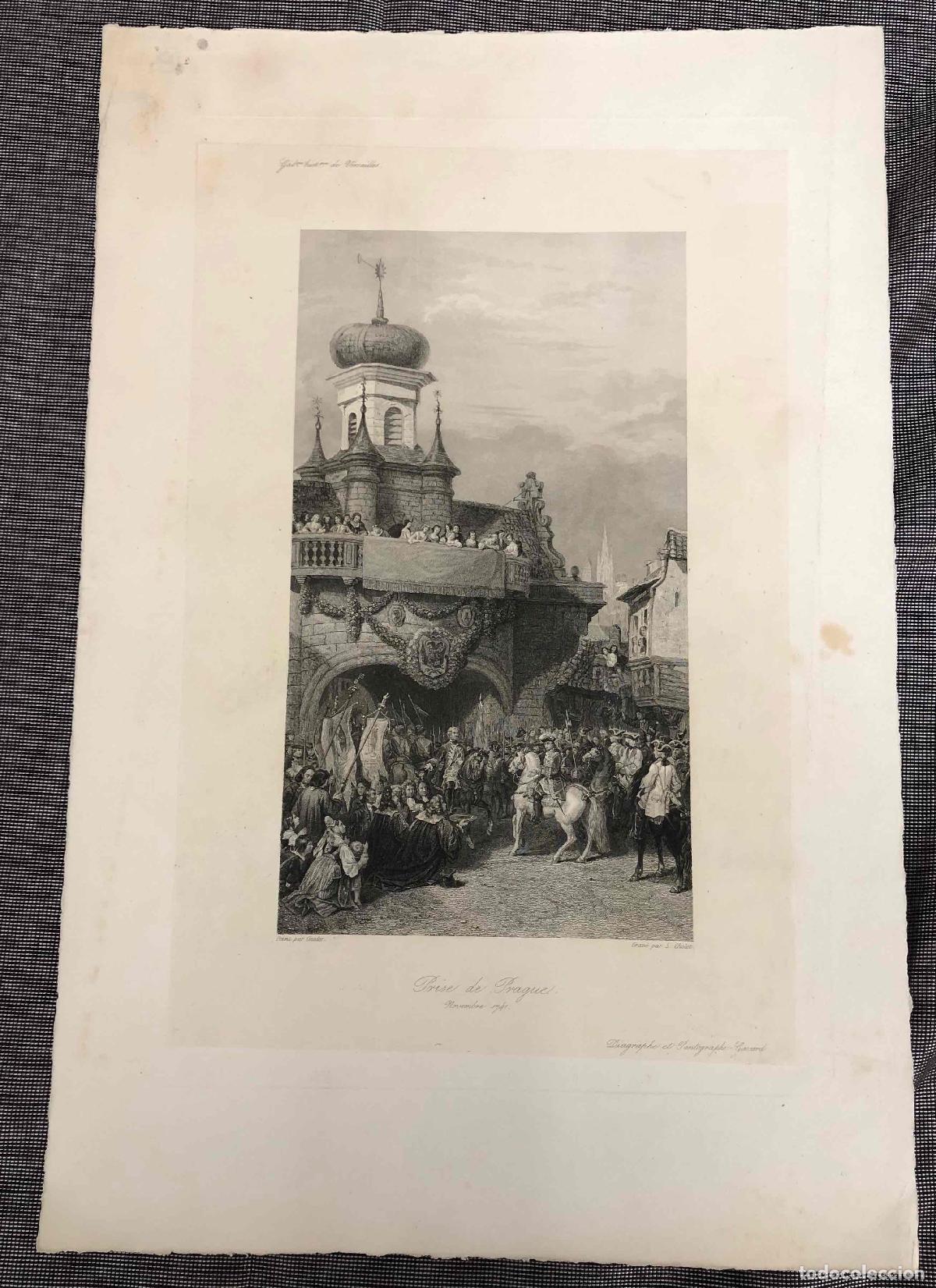 Art: GRABADO AGUAFUERTE PRISE DE PRAGUE NOVEMBRE 1741. BATALLA DE PRAGA. GALERIE HISTORIQUE DE VERSAILLES