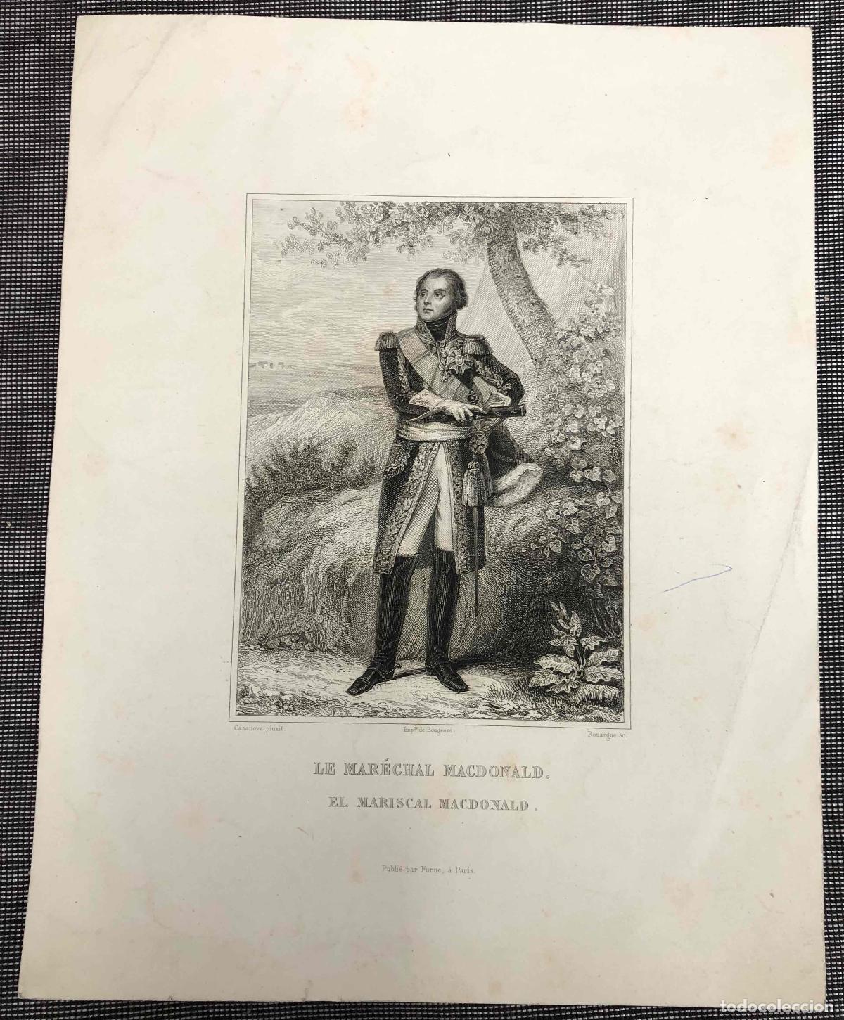 Arte: GRABADO LE MAR&Eacute;CHAL MACDONALD. MARISCAL MACDONALD. ROUARGUE. CASANOVA PINXIT. SIGLO XIX