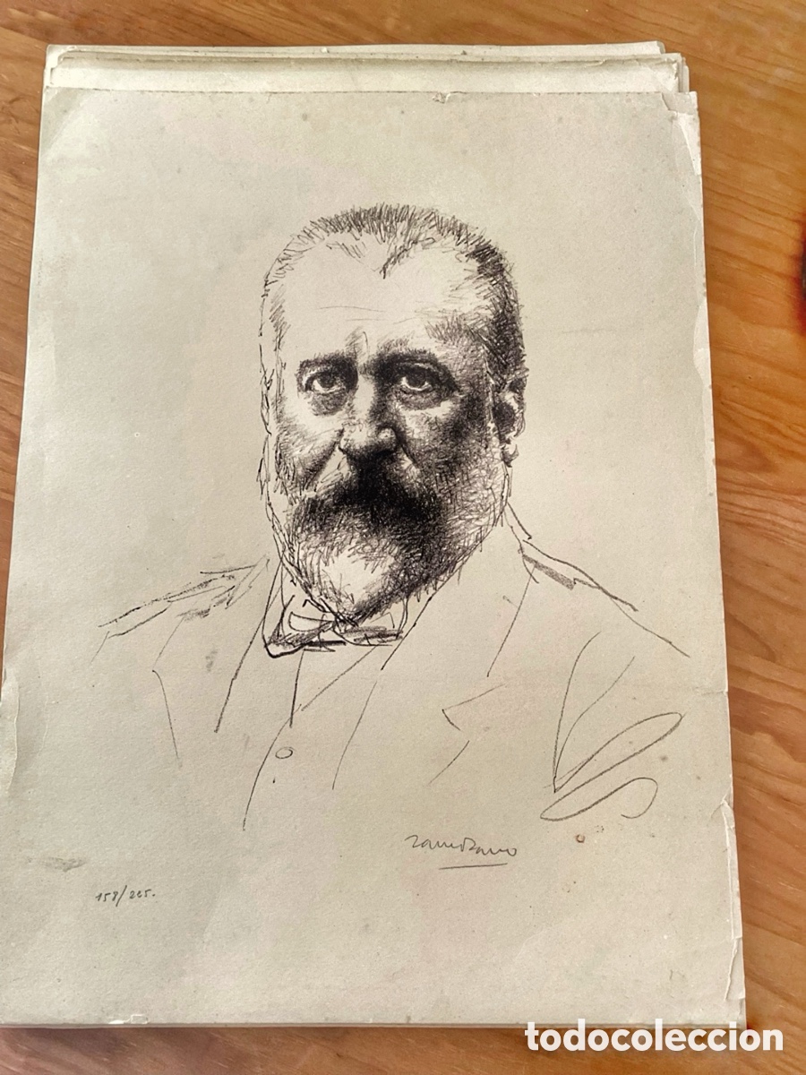 Art: Gran retrato Marcelino Men&eacute;ndez y Pelayo, dibujo sobre plancha firmado y numerado.
