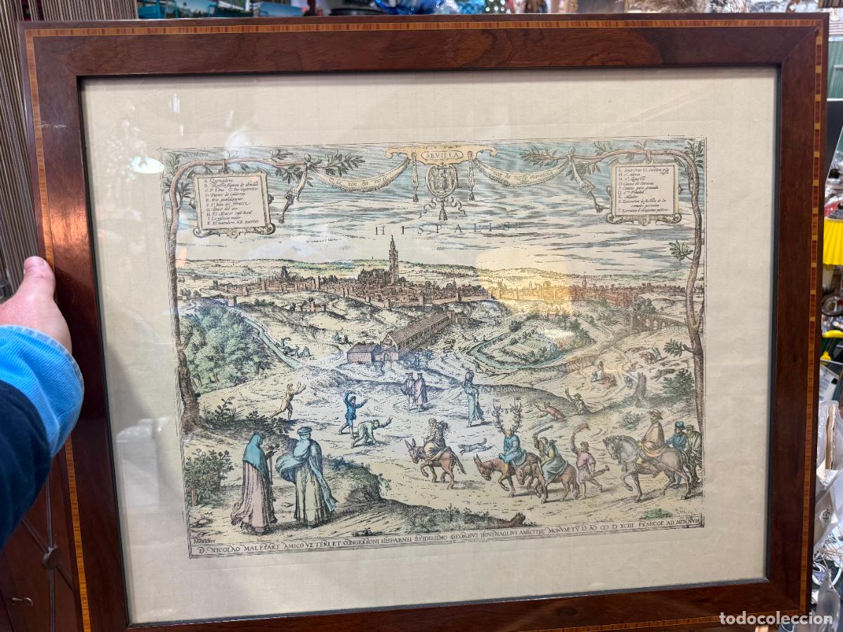 Arte: ANTIGUO GRABADO DE SEVILLA , FIRMADO POR ORIENS - MEDIDA MARCO 62X51 CM