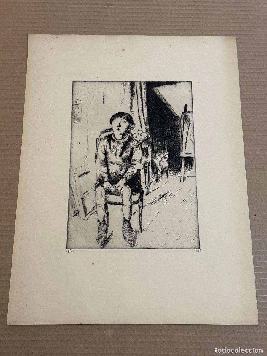 Kunst: LASZLO BARTA / AGUAFUERTE FIRMADO. ISRAEL. HEBREO. ARTISTAS JUDIOS. EXPRESIONISMO c.45 x 34 cm