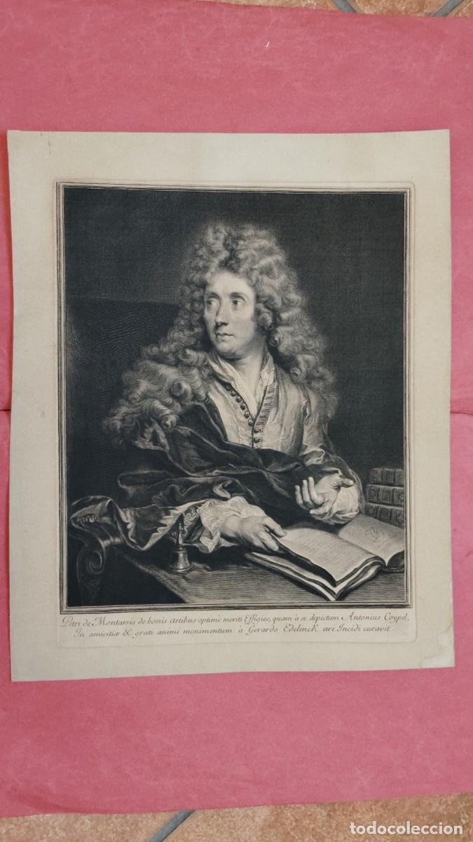 Arte: PEDRO DE MONTARSIS.-GRABADO AL COBRE.-ANTONIO COYPEL.-PINTOR.-GERARDO EDELINCK.-GRABADOR.-S. XVIII.