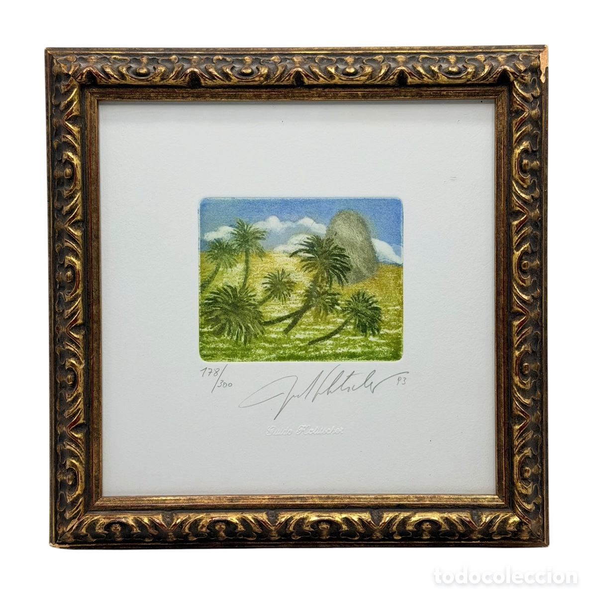 Arte: Grabado Paisaje de La Gomera. Guido Kolitscher