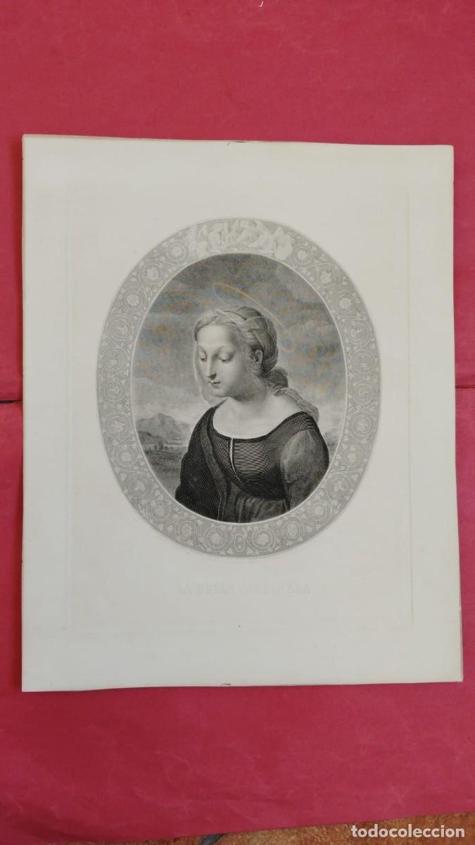 Arte: LA BELLA JARDINERA.-GRABADO AL COBRE.-PINTADO POR RAFAEL.-DOMINGO MARTINEZ.-GRABADOR.-SIGLO XVIII.