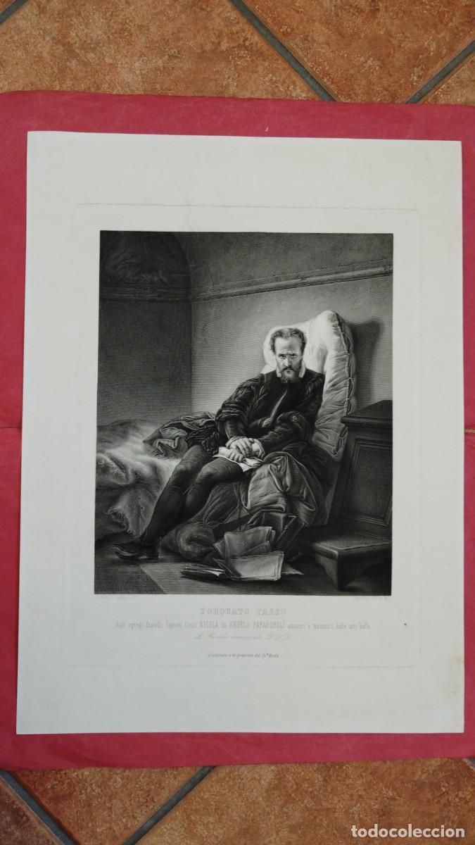 Arte: TORQUATO TASSO.-GRABADO AL COBRE.-NICOLA Y ANGELO PAPADOPOLI.-E. MORETTI.-L. BOSCOLO.-SIGLO XVIII.
