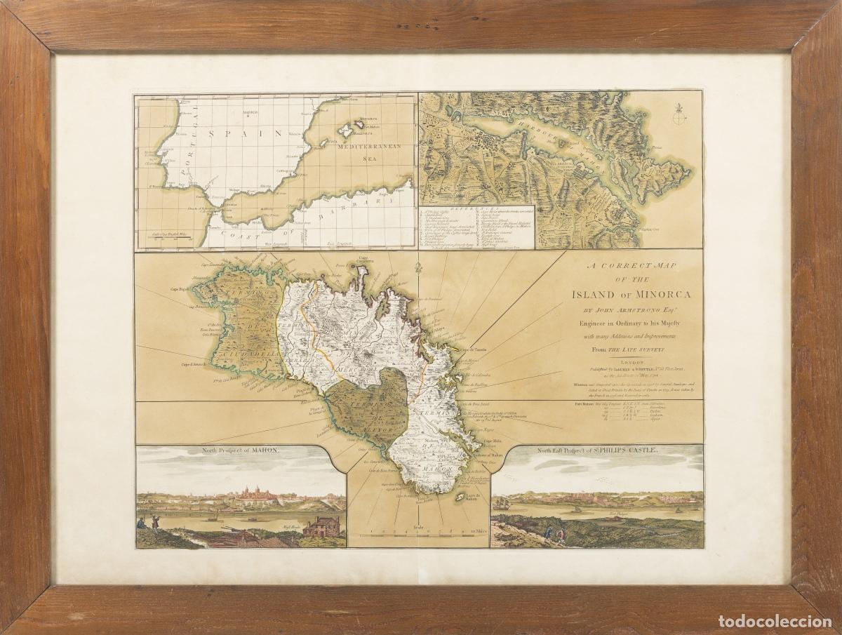 Arte: MAPA UN MAPA EXACTO DE LA ISLA DE MINORCA