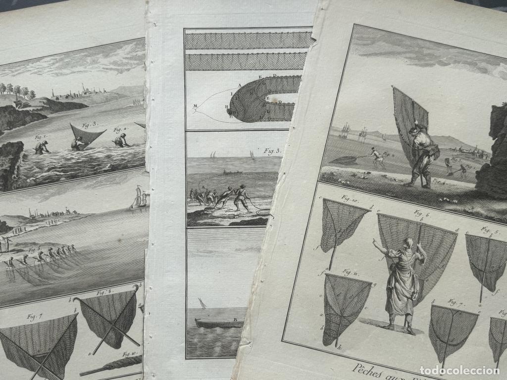 Arte: M&eacute;todos de pesca mar&iacute;tima del siglo XVIII, 1793. Bernard/Panchoucke