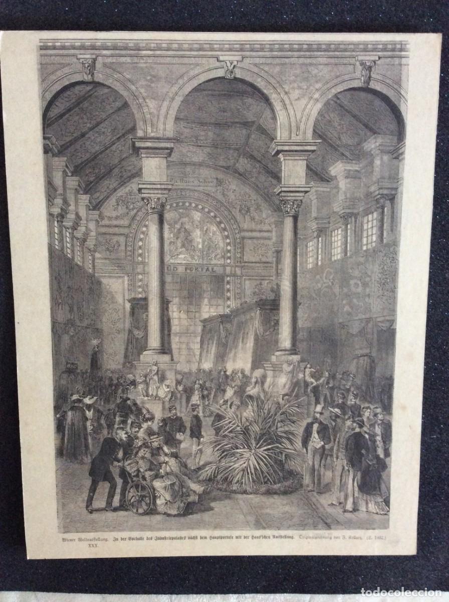 Kunst: Exposi&ccedil;&atilde;o mundial de Viena. Xilogravura alem&atilde; original do s&eacute;culo XIX