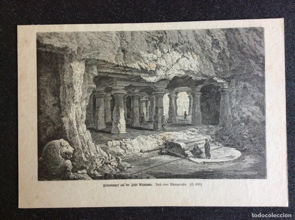 Arte: Templo rupestre na ilha Elefanta.