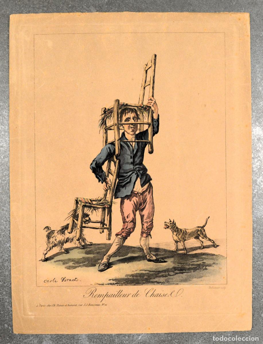 Arte: Rempailleur de Chaises. Carle Vernet. Grabador Hilibert L. Debucourt